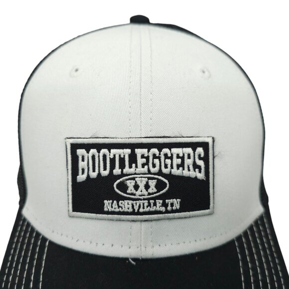 Bootleggers Nashville TN Logo Patch Mesh Snapback Cap Trucker Baseball Hat Otto - Picture 8 of 13